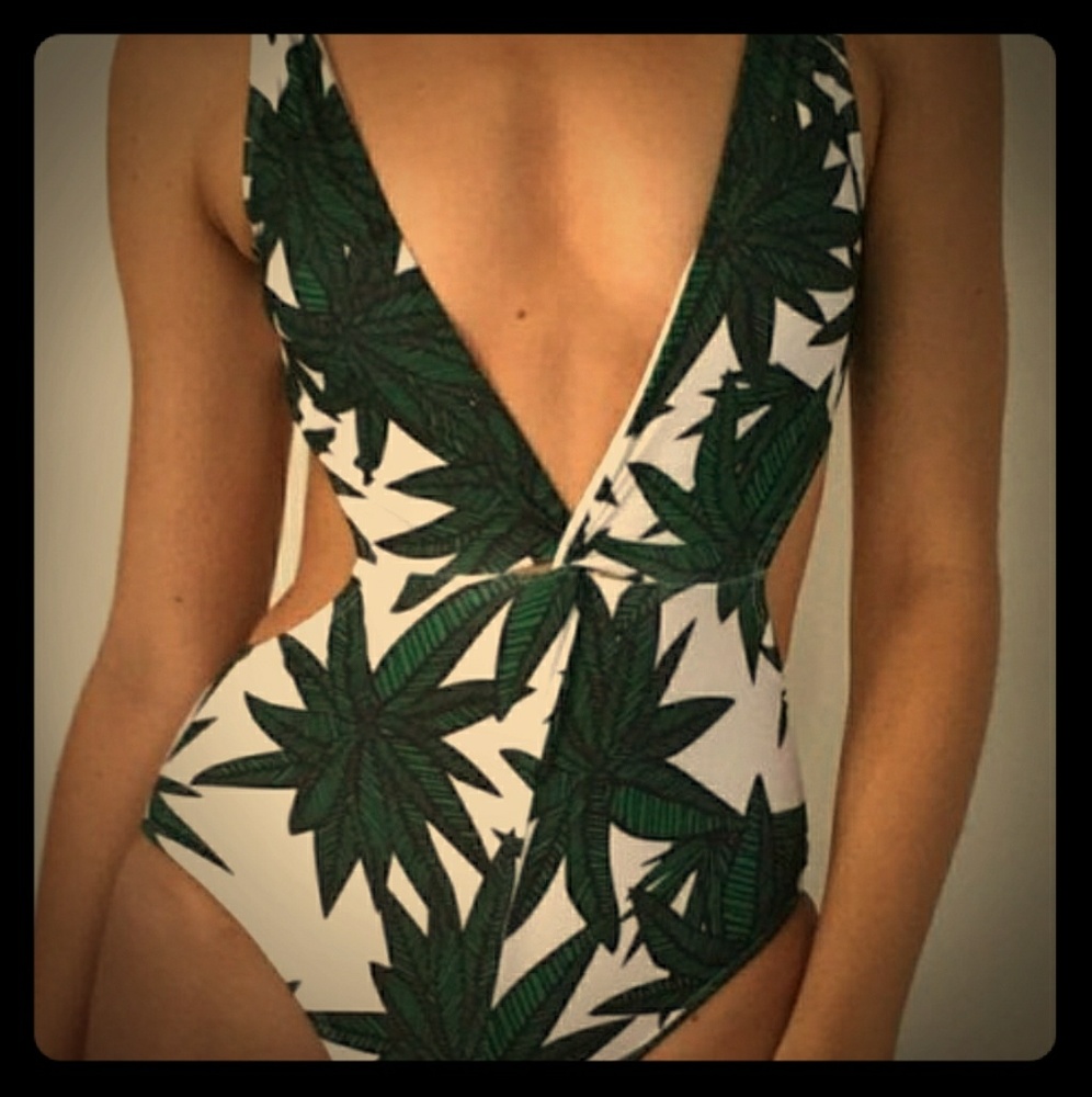 Plunging neckline one piece